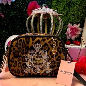 🩷🍒Juicy Couture Brown Leopard Crossbody Bag